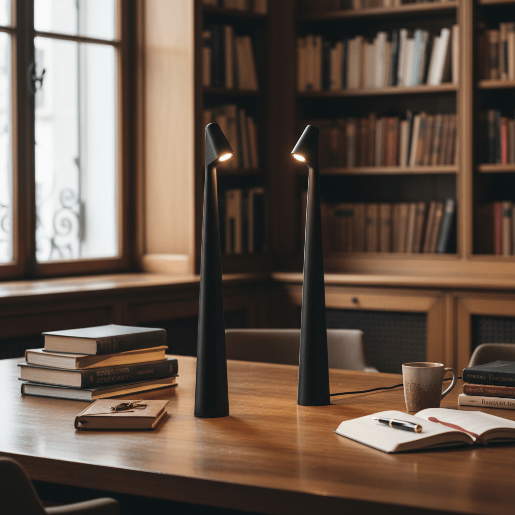 Kabellose LED Tischlampe im Skandinavischen Design - Table Lamps - Schwarz - Voldeva
