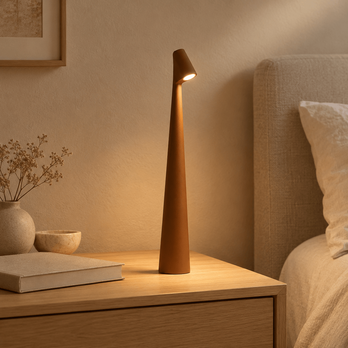 Kabellose LED Tischlampe im Skandinavischen Design - Table Lamps - Orange - Voldeva