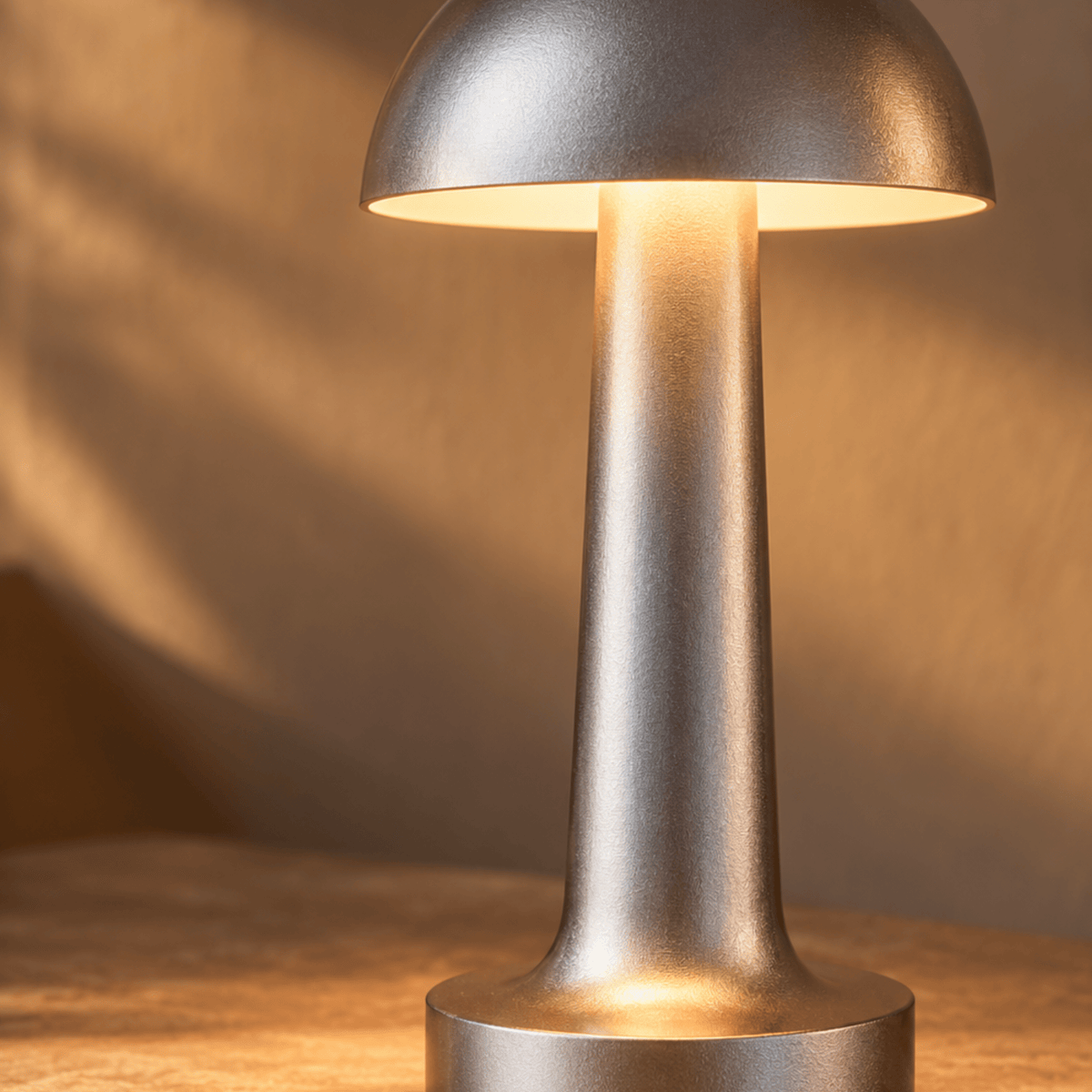 Kabellose LED Tischlampe mit Touch Dimmfunktion und USB Aufladung - Table Lamps - Silber - Voldeva