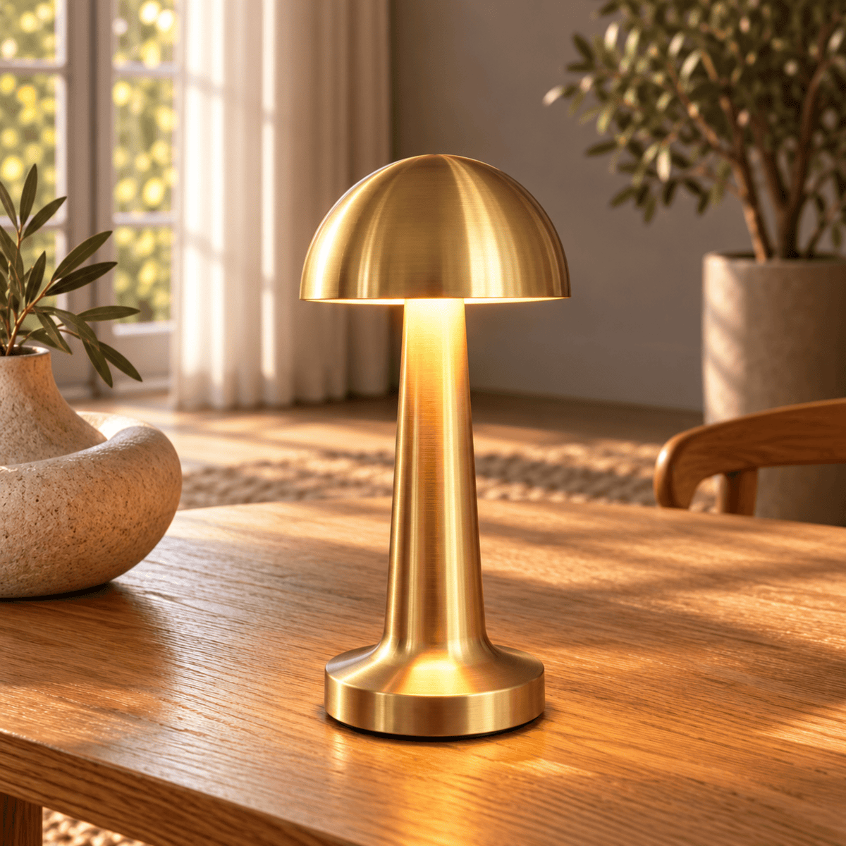 Kabellose LED Tischlampe mit Touch Dimmfunktion und USB Aufladung - Table Lamps - Gold - Voldeva