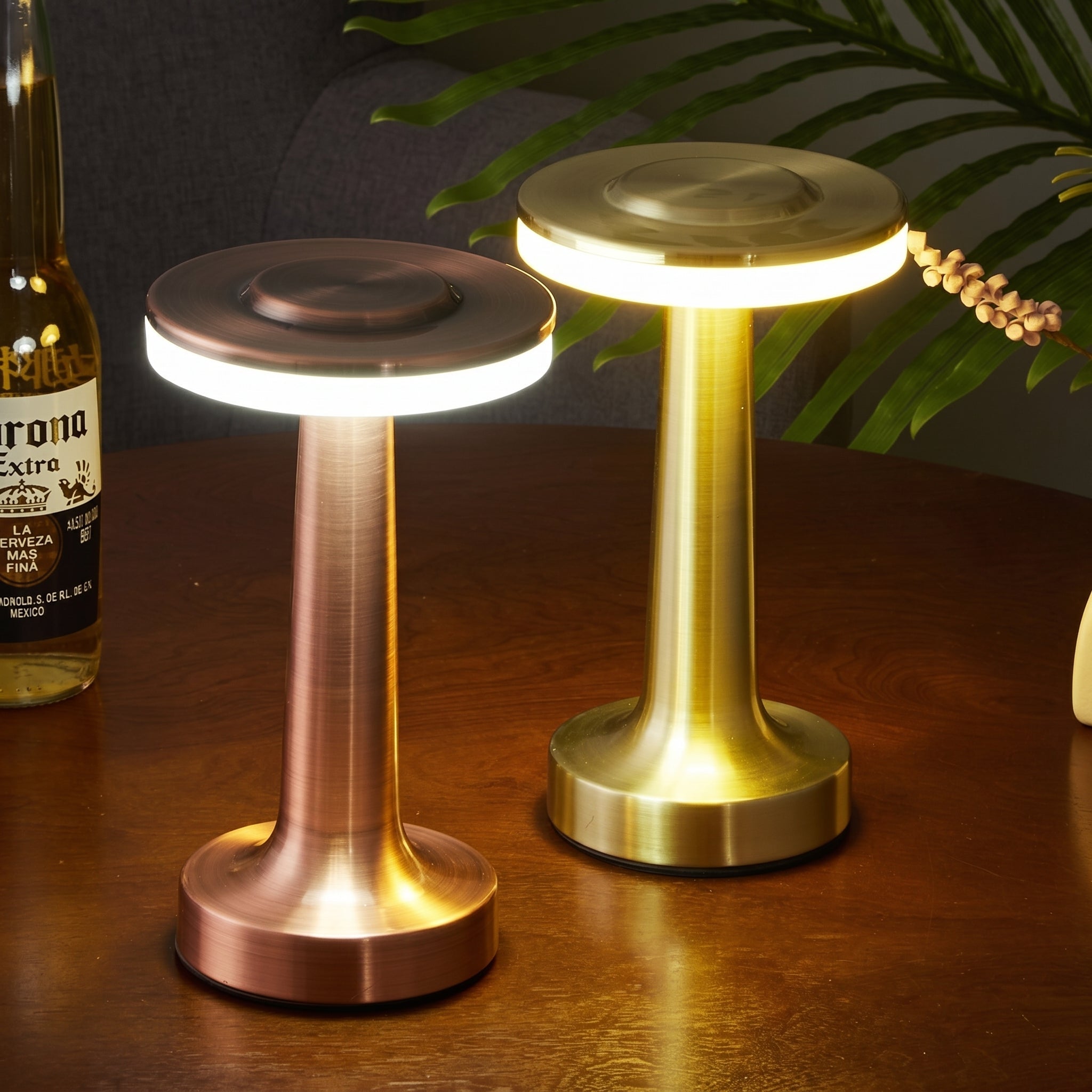 Kabellose LED Tischlampe mit Touch-Funktion und T-Design - Tischlampe - Schwarz - Voldeva