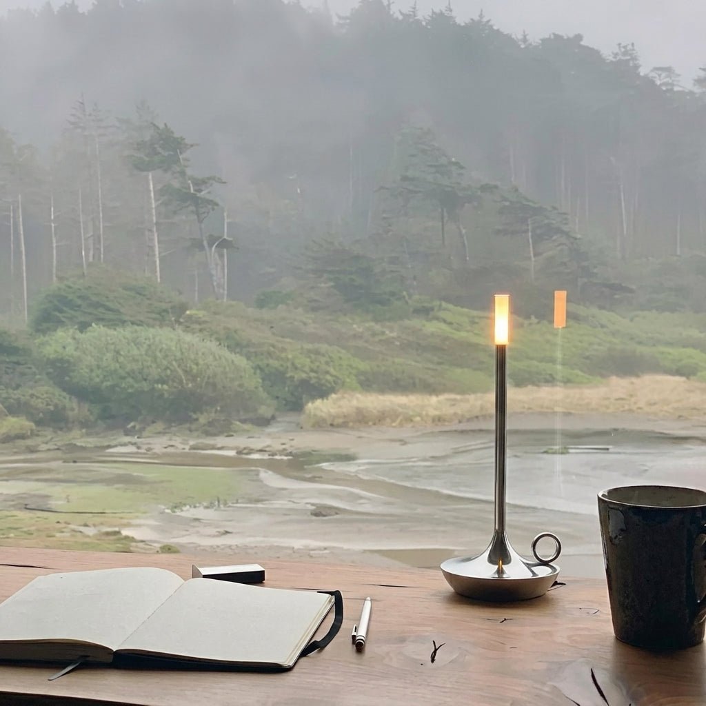 Kabellose LED Tischleuchte im Kerzendesign - Table Lamps - Silber - Voldeva