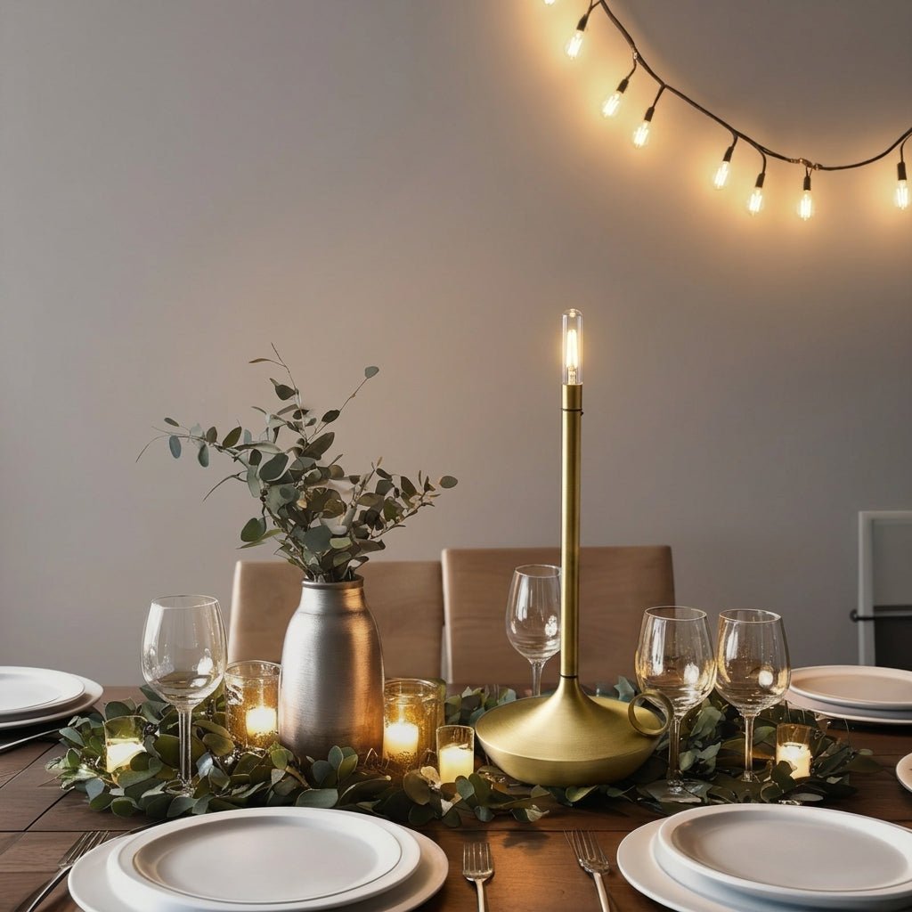 Kabellose LED Tischleuchte im Kerzendesign - Table Lamps - Gold - Voldeva