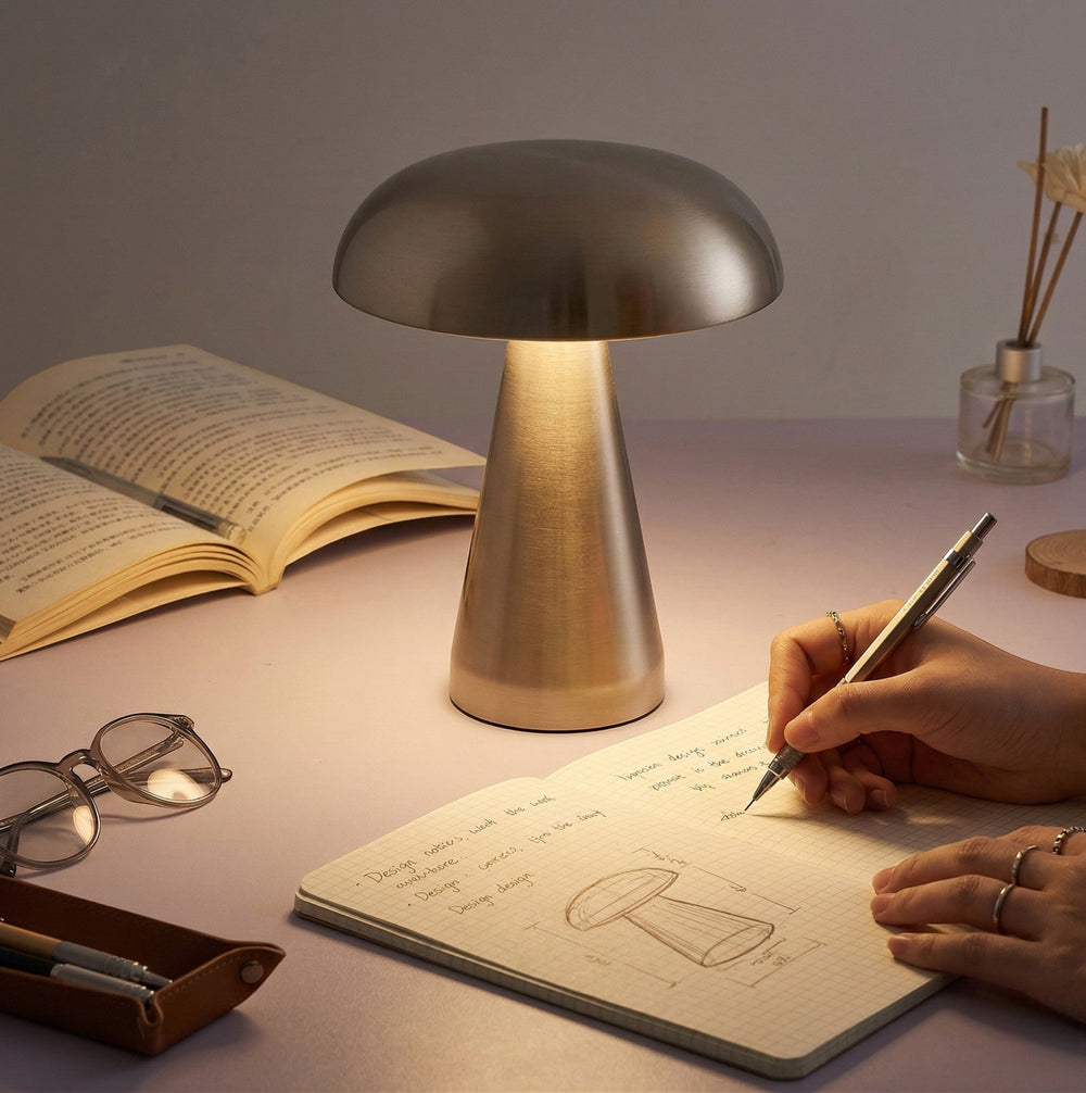 Kabellose Pilz - Tischleuchte aus Metall für den Innenbereich - Pilz - Tischleuchte - Voldeva