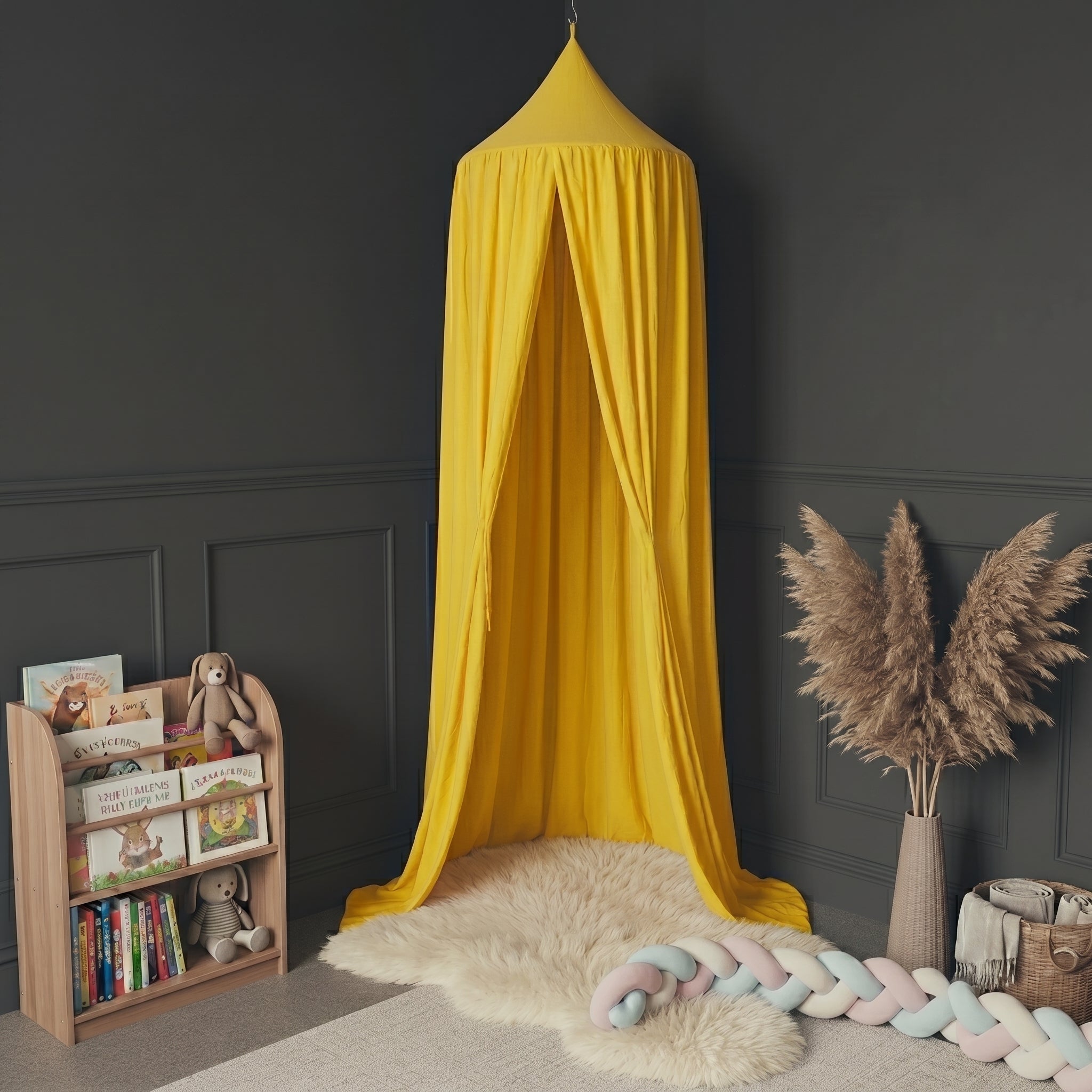 Kinderzimmer Baldachin Lesezelt - Kinder-Sonnensegel - Gelb - Voldeva