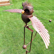 Kinetische Vogel - Gartenskulptur - Gartenskulptur - Stehende Eule - Voldeva