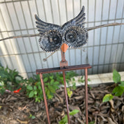 Kinetische Vogel - Gartenskulptur - Gartenskulptur - Fliegende Eule - Voldeva