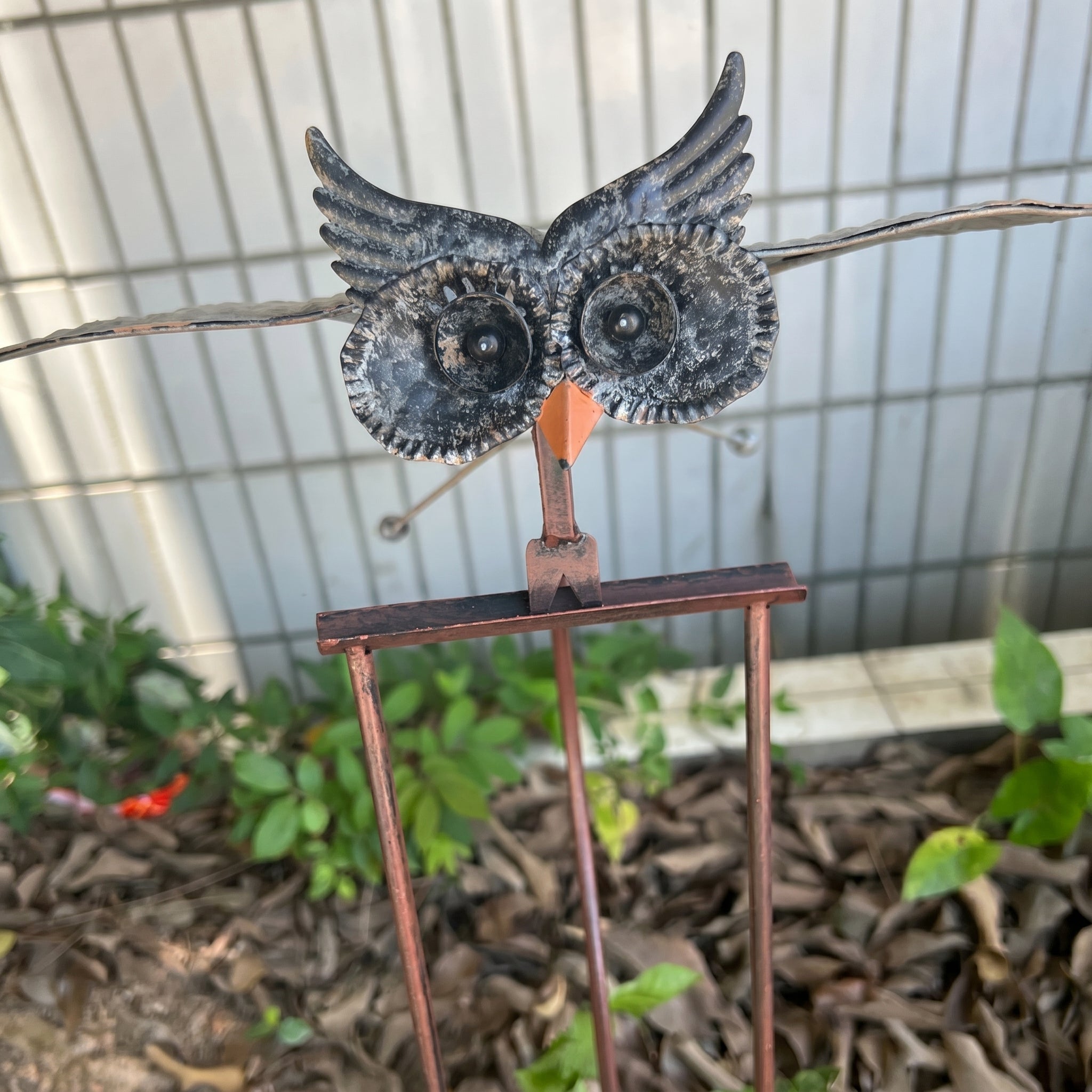 Kinetische Vogel - Gartenskulptur - Gartenskulptur - Fliegende Eule - Voldeva