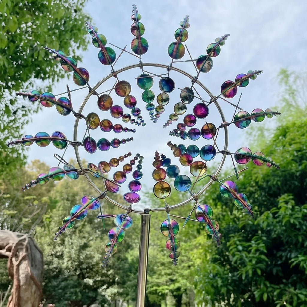 Kinetischer Metall-Windspinner mit Doppelrad - Windspinner - Voldeva
