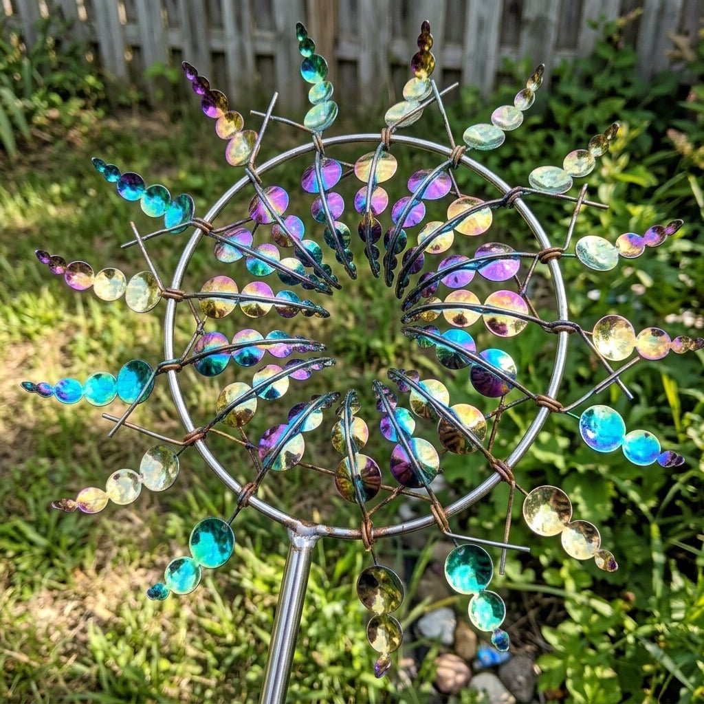 Kinetischer Metall-Windspinner mit Doppelrad - Windspinner - Voldeva