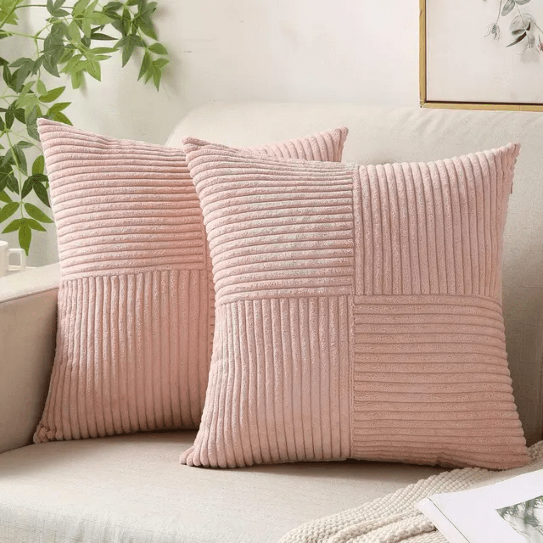 Kissenbezug mit Strukturmuster - Kissenbezug - Rosa - Voldeva