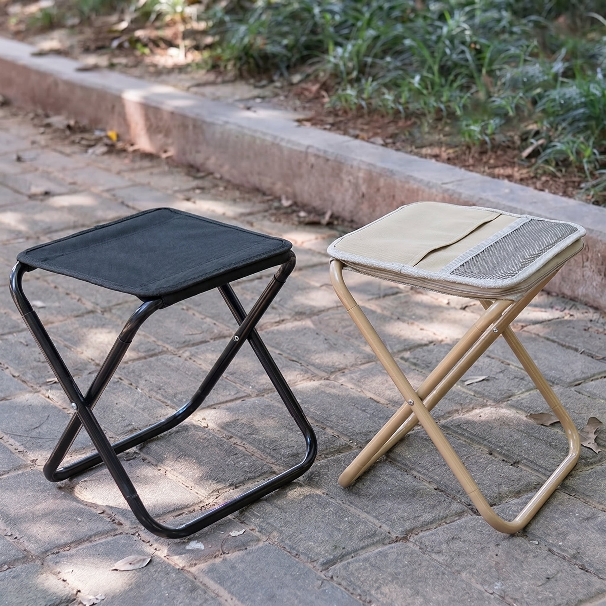Klapphocker mit Tragetasche für Camping und Outdoor - Klapphocker - Rot - Voldeva