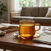 Klare Tasse mit Untertasse Set - Becher - Bernstein - Voldeva