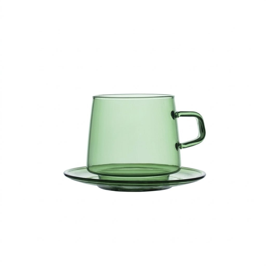 Klare Tasse mit Untertasse Set - Becher - Grün - Voldeva