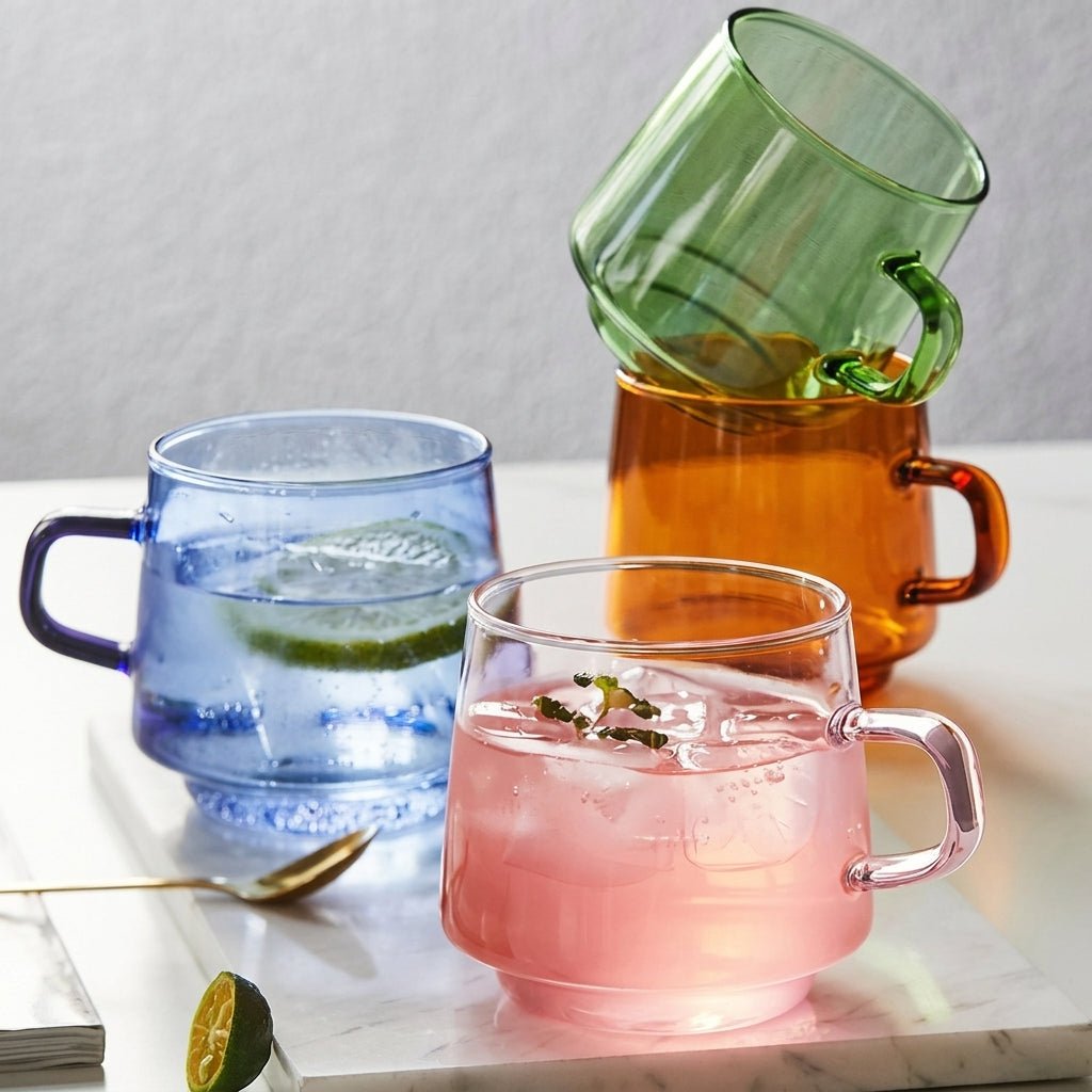 Klare Tasse mit Untertasse Set - Becher - Rosa - Voldeva