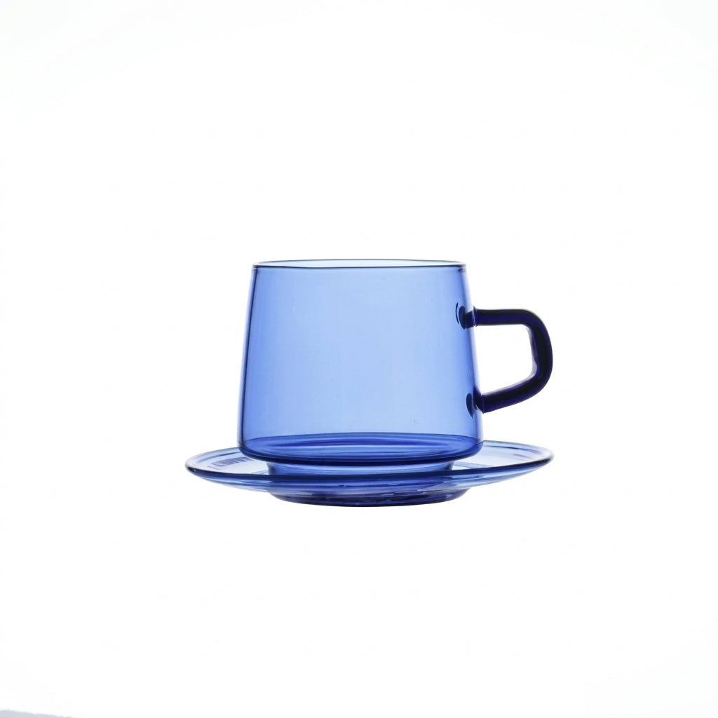 Klare Tasse mit Untertasse Set - Becher - Blau - Voldeva