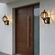 Klassische Außenwandlampe im Globe - Laternen - Stil - Wandleuchte - Schwarz - Voldeva