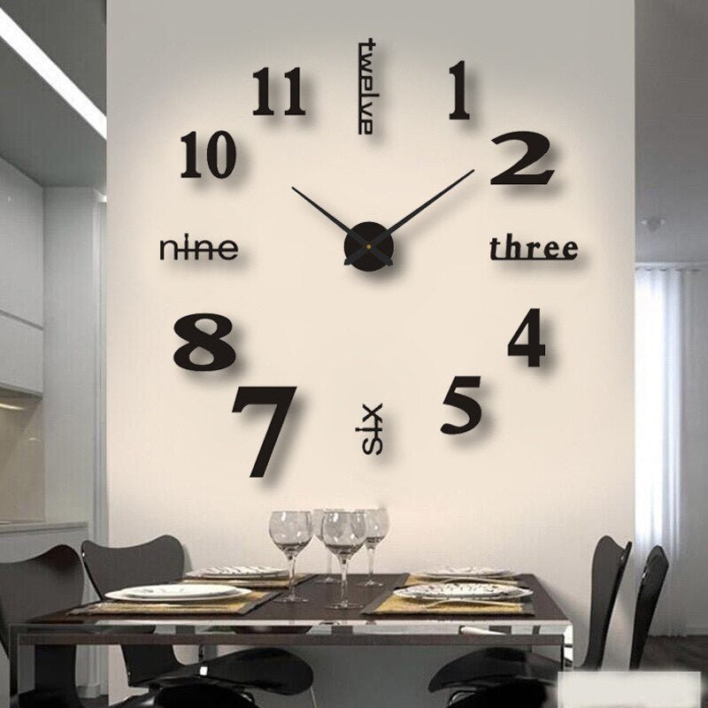 Kreative 3D Wanduhr Mit Modernen Ziffern - Uhr - Halb - Leuchtend - Voldeva