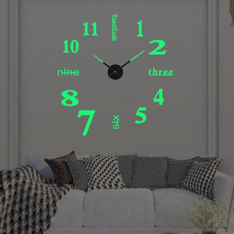 Kreative 3D Wanduhr Mit Modernen Ziffern - Uhr - Halb - Leuchtend - Voldeva