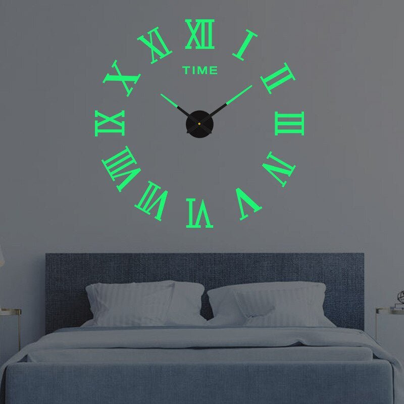 Kreative 3D Wanduhr Mit Modernen Ziffern - Uhr - Römisch - Leuchtend - Voldeva