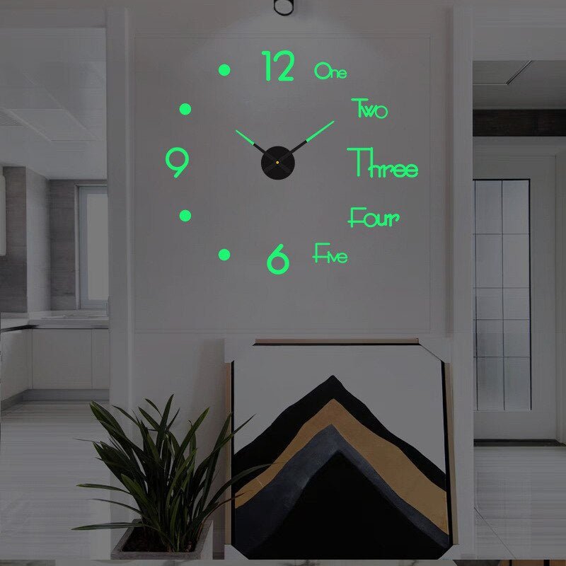 Kreative 3D Wanduhr Mit Modernen Ziffern - Uhr - Halb - Leuchtend - Voldeva