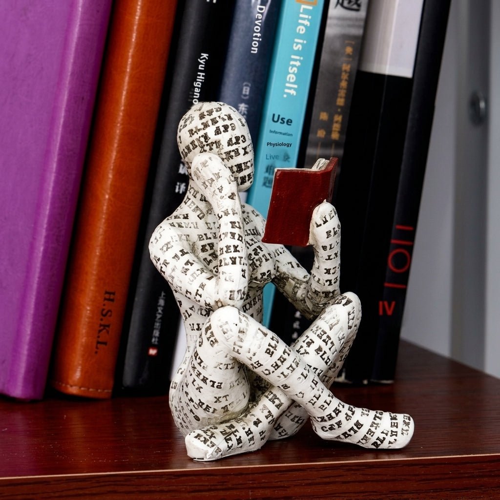 Kreative Abstrakte Buchliebhaber Sitzende & Liegende Figur Skulptur - Figuren - Denker - Voldeva