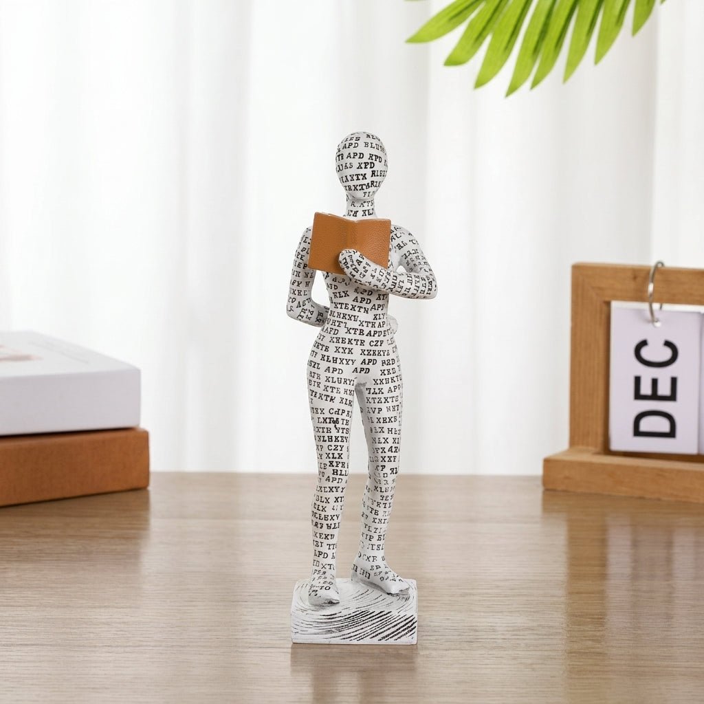 Kreative Abstrakte Buchliebhaber Sitzende & Liegende Figur Skulptur - Figuren - Gelehrter - Voldeva