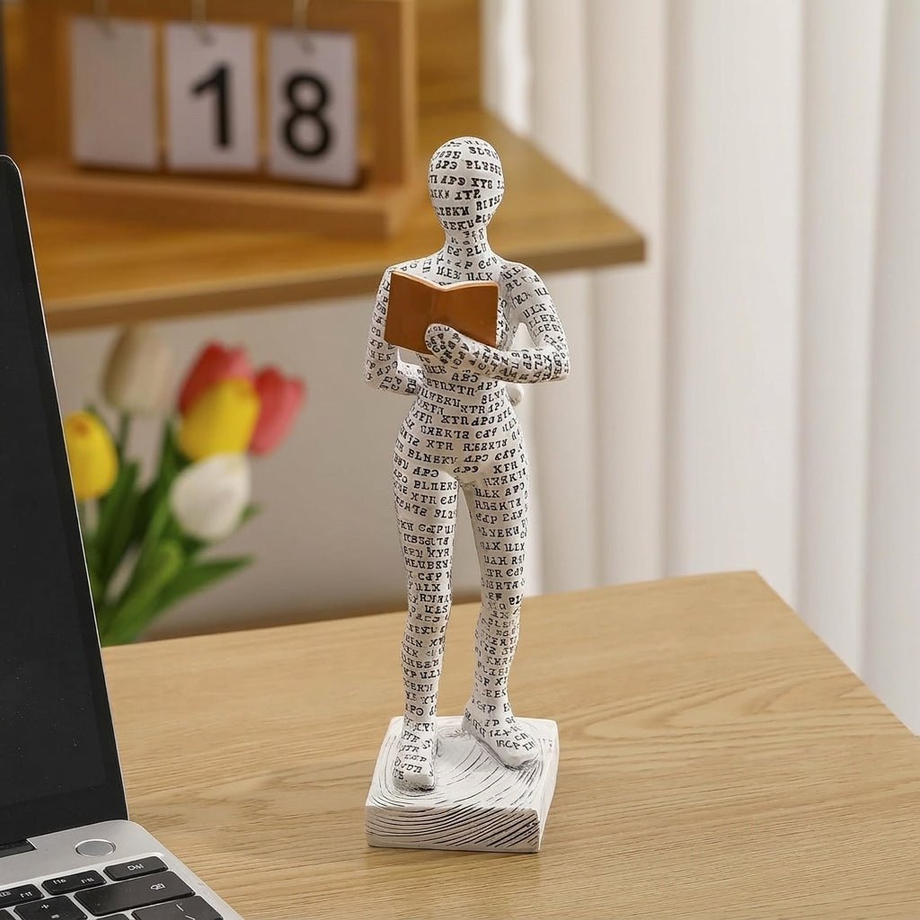 Kreative Abstrakte Buchliebhaber Sitzende & Liegende Figur Skulptur - Figuren - Gelehrter - Voldeva