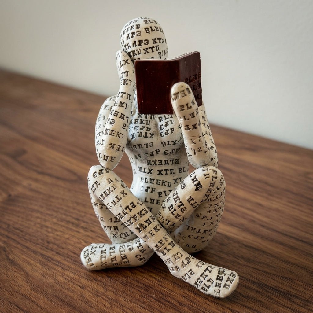 Kreative Abstrakte Buchliebhaber Sitzende & Liegende Figur Skulptur - Figuren - Denker - Voldeva