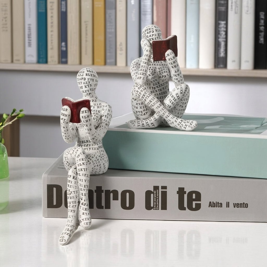 Kreative Abstrakte Buchliebhaber Sitzende & Liegende Figur Skulptur - Figuren - Faulenzer - Voldeva