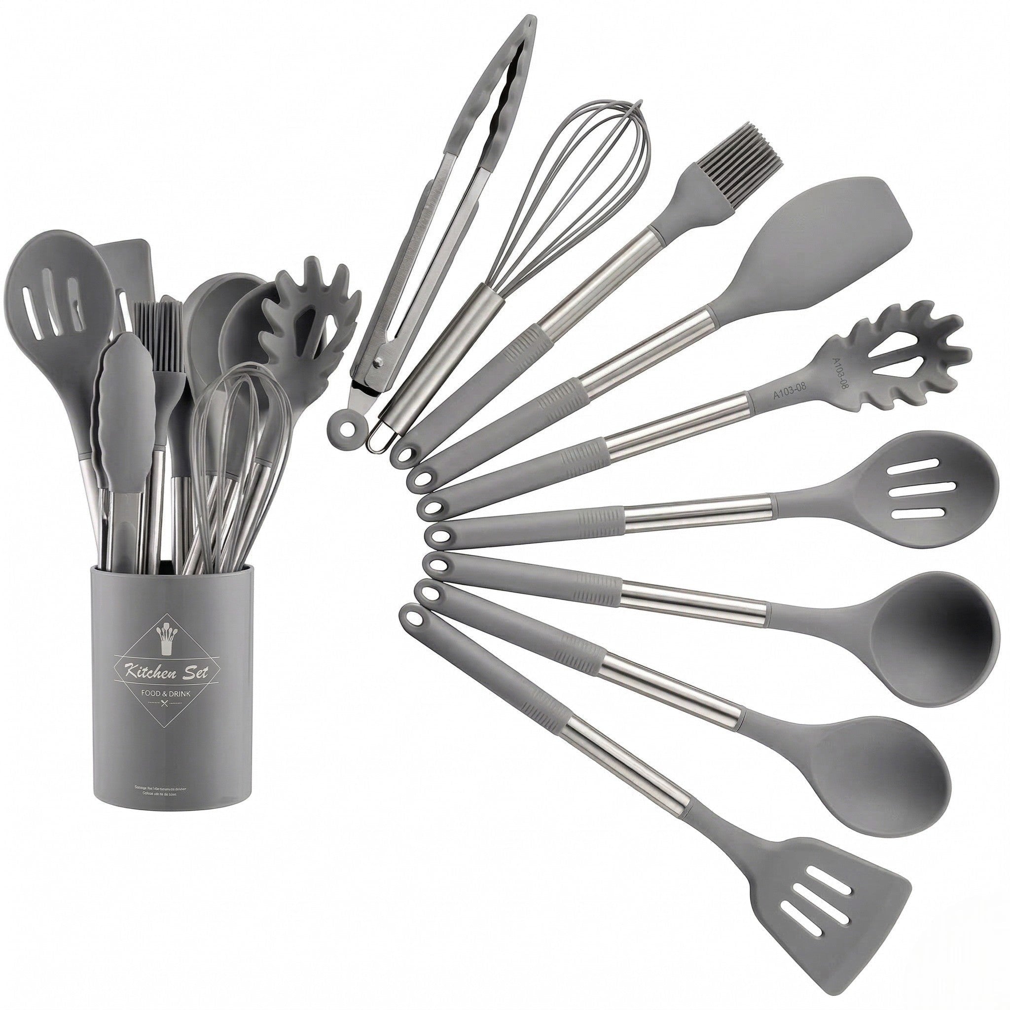 Küchenhelfer - Set Für Effizientes Kochen Und Backen - Besteckset - Grau - Voldeva