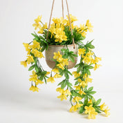 Künstliche Blühende Rankenpflanze mit Bunten Blüten - Zierpflanzen - Gelb - Voldeva