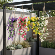 Künstliche Blühende Rankenpflanze mit Bunten Blüten - Zierpflanzen - Gelb - Voldeva