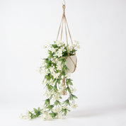 Künstliche Blühende Rankenpflanze mit Bunten Blüten - Zierpflanzen - Weiß - Voldeva