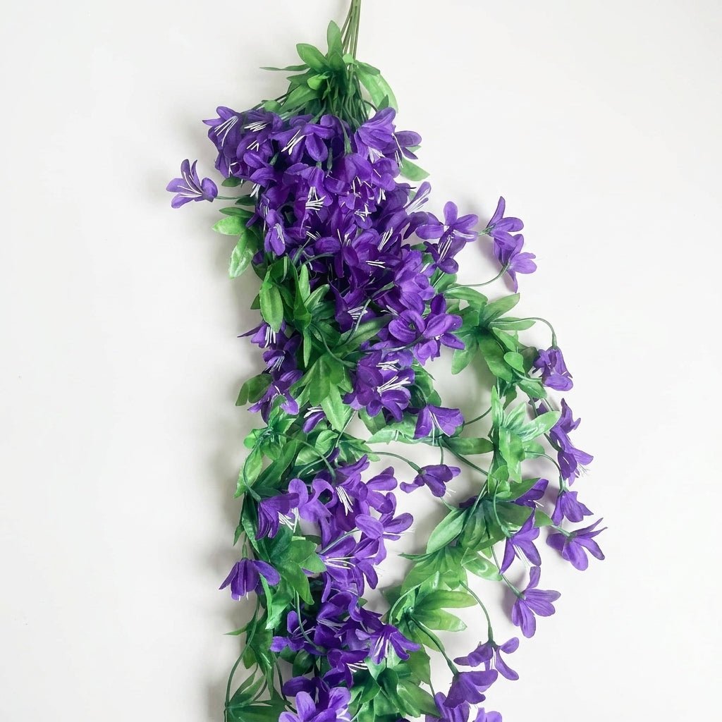 Künstliche Blühende Rankenpflanze mit Bunten Blüten - Zierpflanzen - Lila - Voldeva