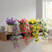 Künstliche Blühende Rankenpflanze mit Bunten Blüten - Zierpflanzen - Gelb - Voldeva
