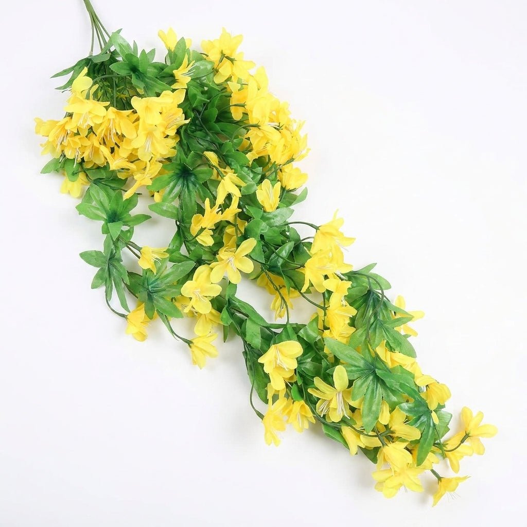 Künstliche Blühende Rankenpflanze mit Bunten Blüten - Zierpflanzen - Gelb - Voldeva