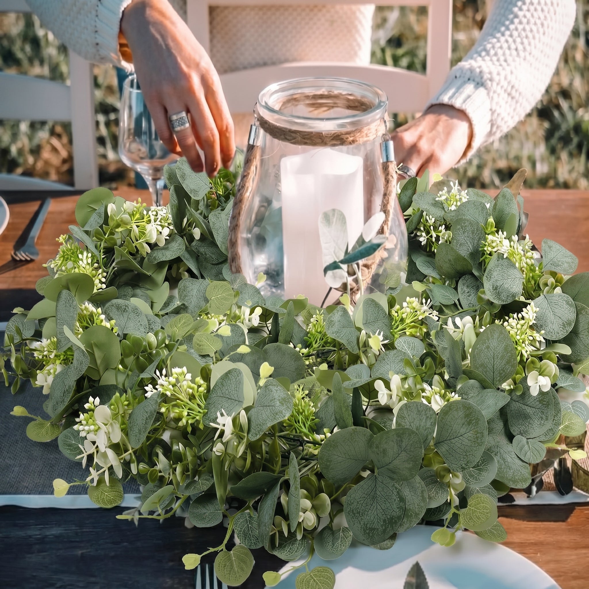 Künstliche Eukalyptus Girlande Tischdeko - Voldeva