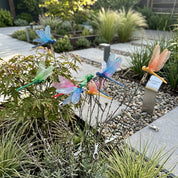Künstliche Libellen Gartenstecker Bunt mit Clip - Halterung - Gartenstecker - Blau - Voldeva
