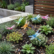 Künstliche Libellen Gartenstecker Bunt mit Clip - Halterung - Gartenstecker - Blau - Voldeva