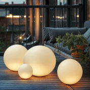Kugelförmige Weiße Solar - LED Gartenleuchte - Gartenbeleuchtung - Mittel (25 cm) - Voldeva