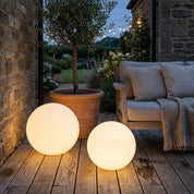 Kugelförmige Weiße Solar - LED Gartenleuchte - Gartenbeleuchtung - Mittel (25 cm) - Voldeva