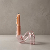 Kurvenförmige Vase mit Kerzenhalter - Vasen - Rosa - Voldeva