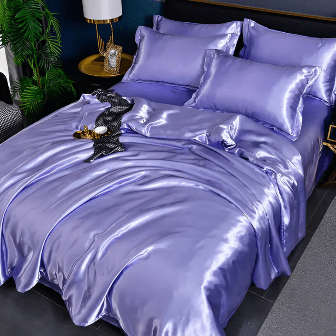Langlebiges Bettwäsche - Set mit glänzender Oberfläche - Bettwäsche - Set - Lila - Voldeva