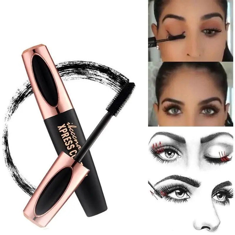 LashLux - 4D Seidenfaser Wimpern Mascara wasserdicht, lange Wimpern - 4D Silk Fiber Lash Lengthening Waterproof Mascara - Voldeva