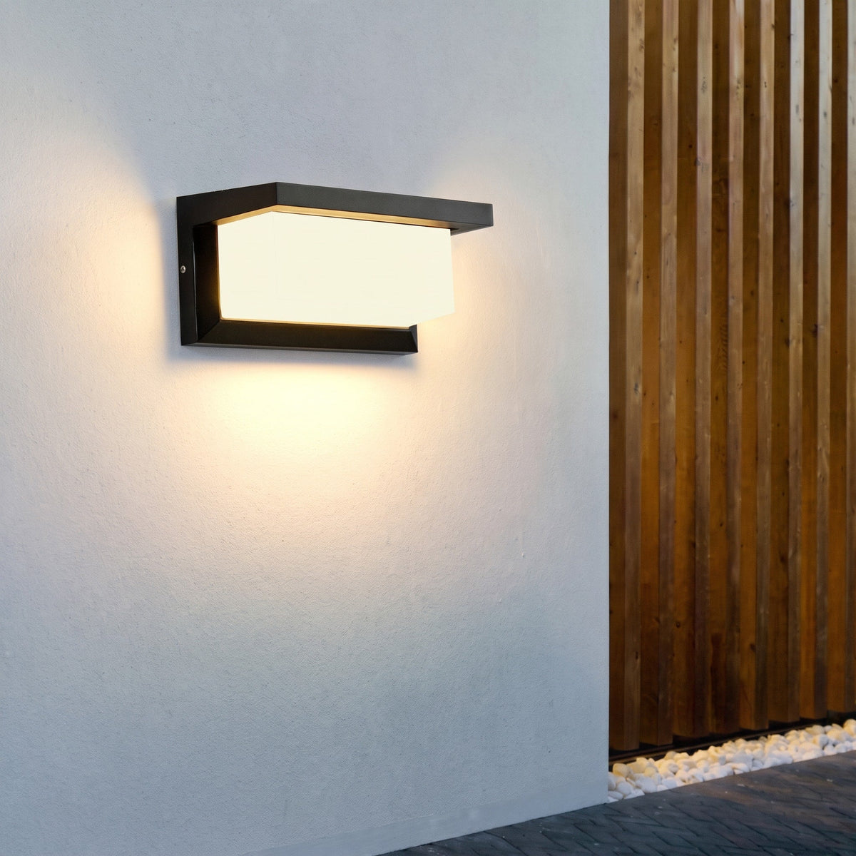 LED Außenwandleuchte in rechteckigem Design für Hauseingänge - Wall Light Fixtures - Horizontales Licht - Voldeva