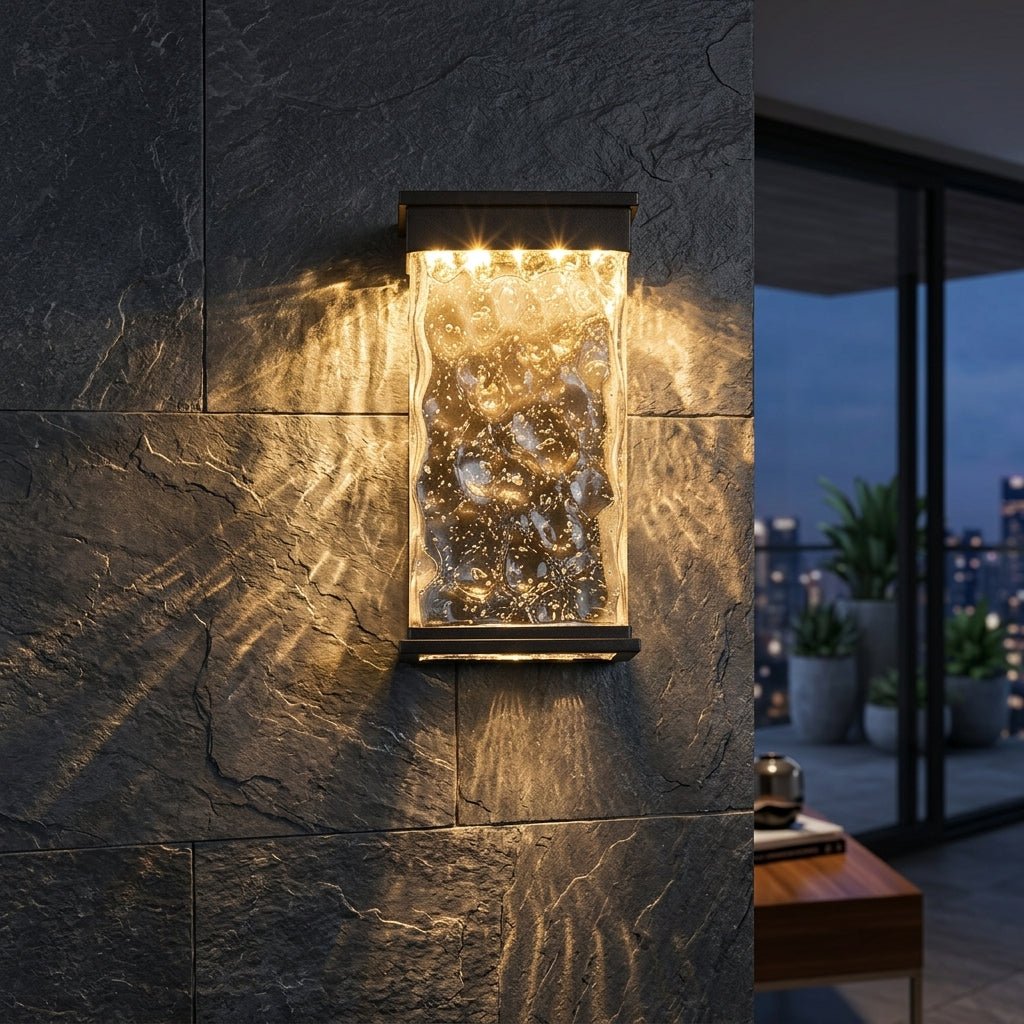 LED Außenwandleuchte mit Wasserwellen - Effekt - LED - Dekorationslichter - Solar - Voldeva