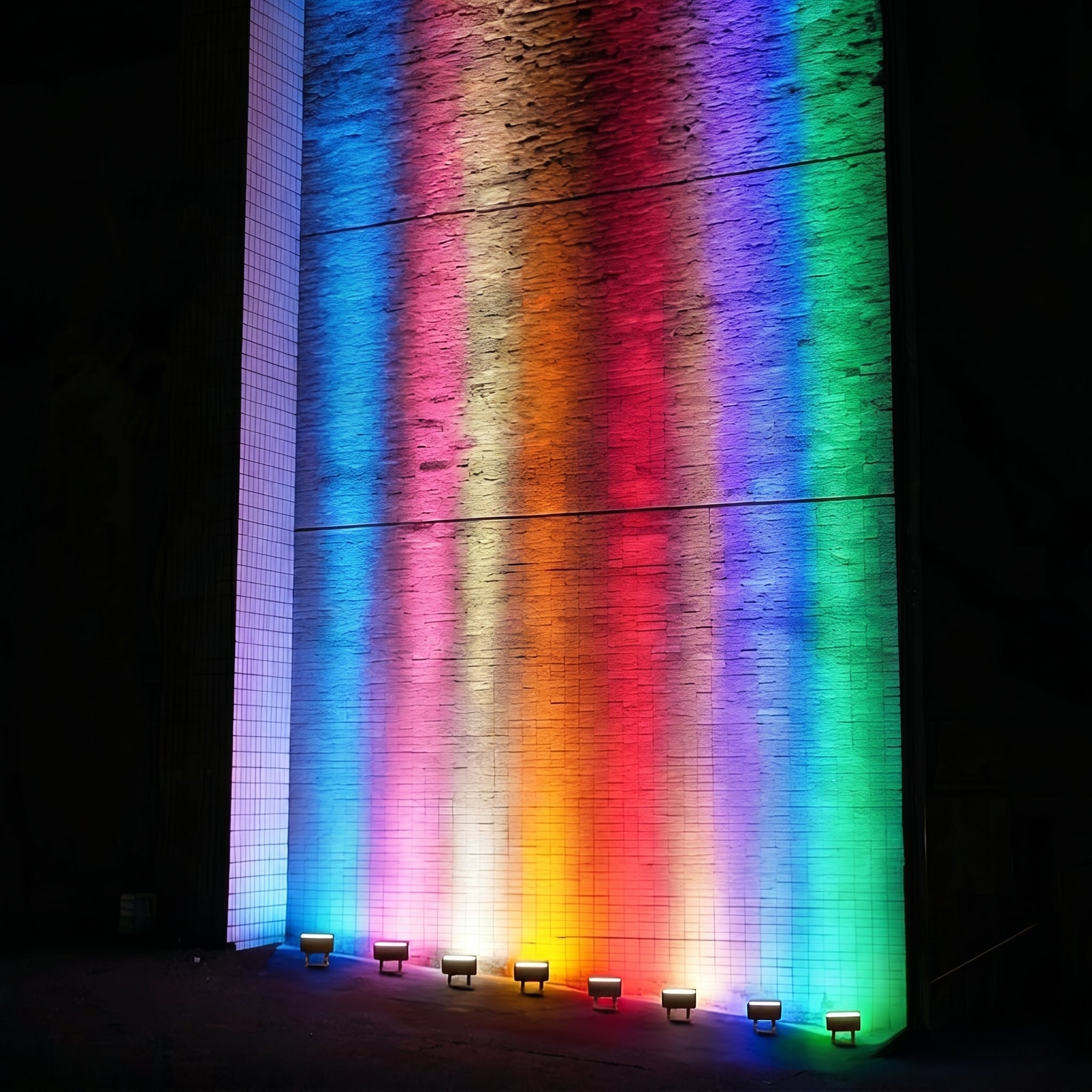 LED Bodeneinbaustrahler für Fassaden Uplight Beleuchtung - Wandleuchte - Rot - Voldeva