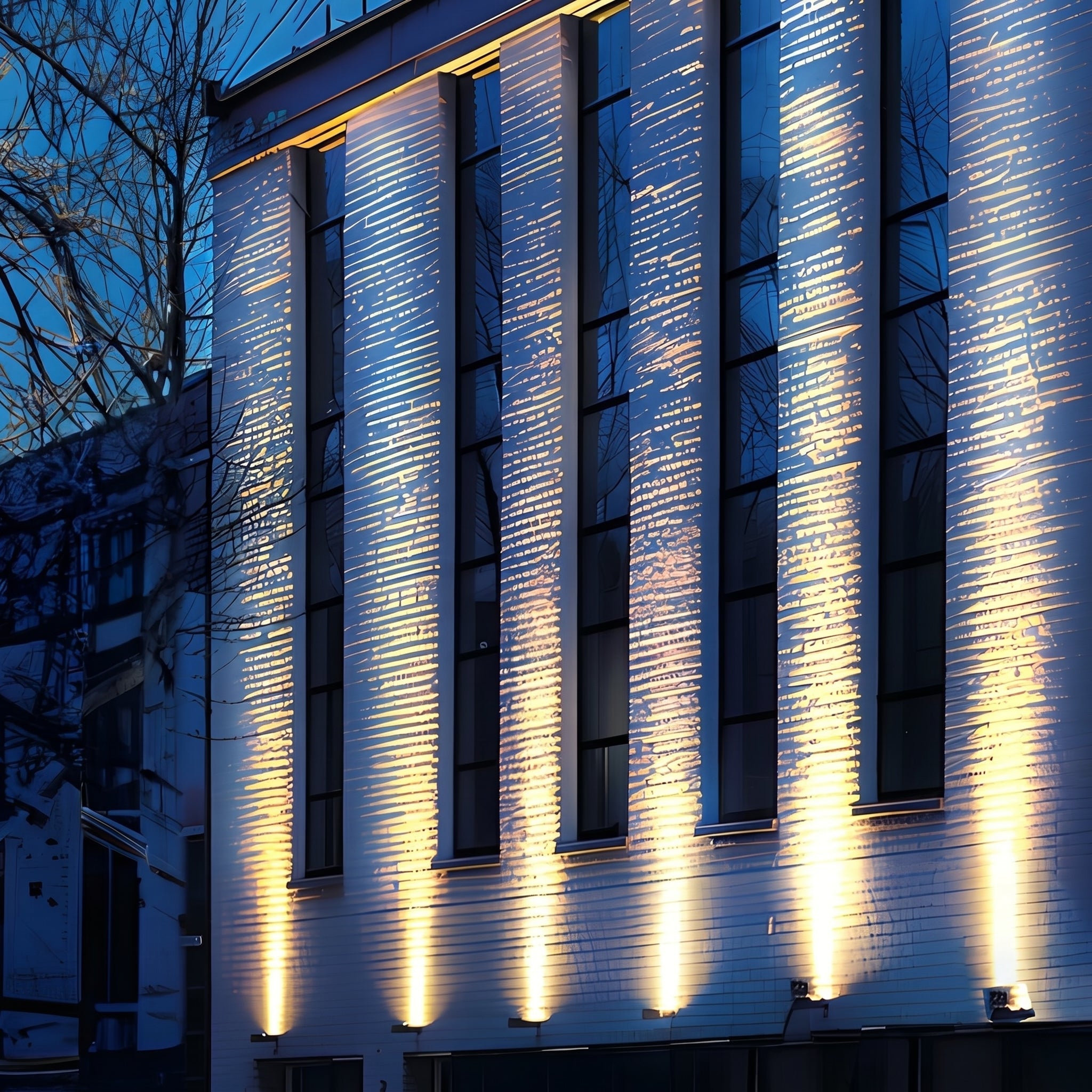 LED Bodeneinbaustrahler für Fassaden Uplight Beleuchtung - Wandleuchte - Warmweiß - Voldeva