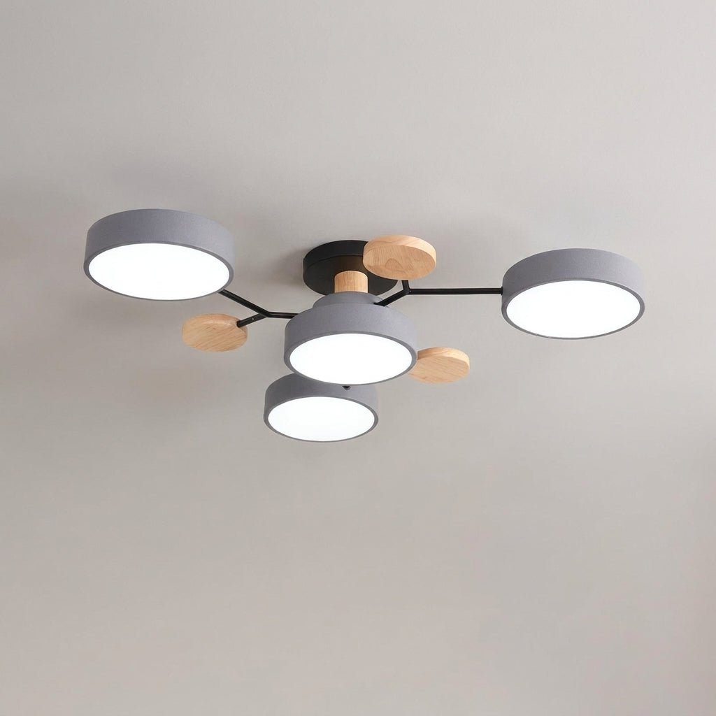 LED Deckenleuchte im Astdesign Skandinavisch - Ceiling Light Fixtures - Grau - Voldeva